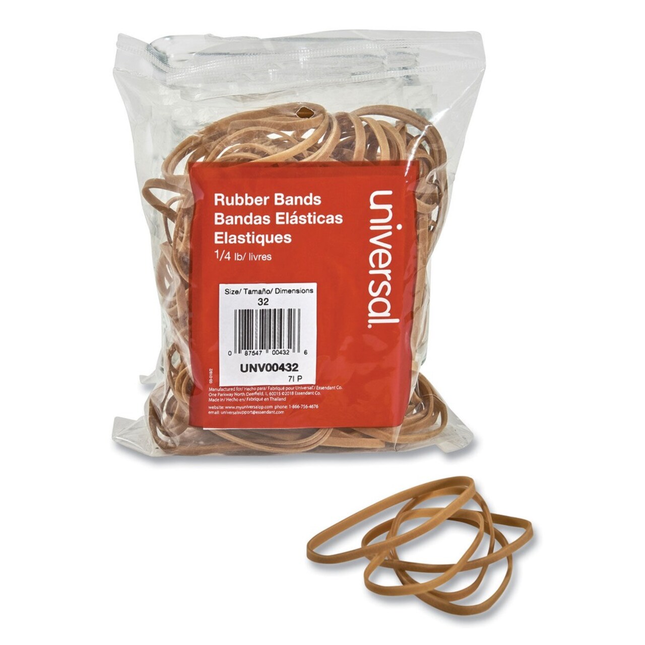 Universal 0.04 in. Gauge Size 32 Rubber Bands - Beige (205/Pack)
